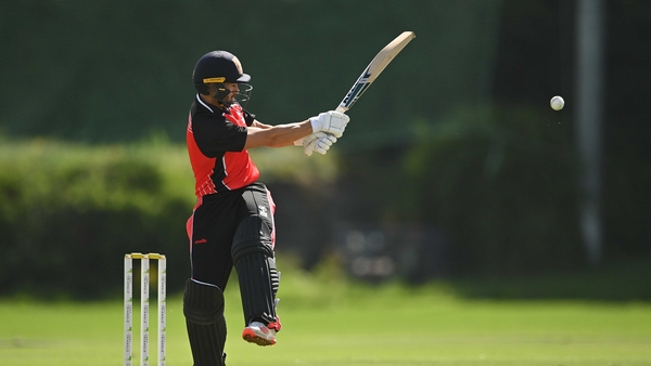 Jeremy Lawlor of Munster Reds plays a shot during the 2020 Test Triangle Inter-Provincial Series match