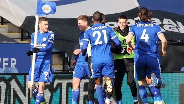 Jamie Vardy had the easiest of tasks to score the second