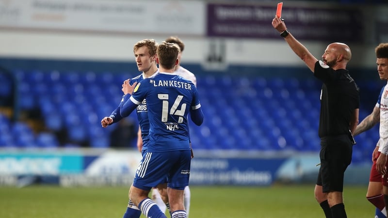 It was an eventful night for referee Darren Drysdale who issued Flynn Downes with a red card shortly after the incident with Judge