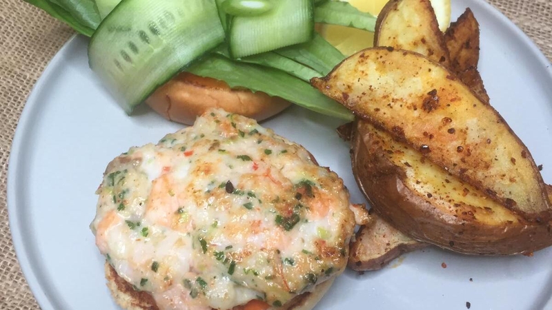 Wade Murphy's prawn and salmon burgers with chilli mayo