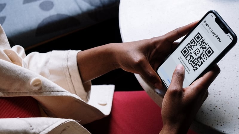 The app will will generate a QR code which the customer can scan with the camera on their phone