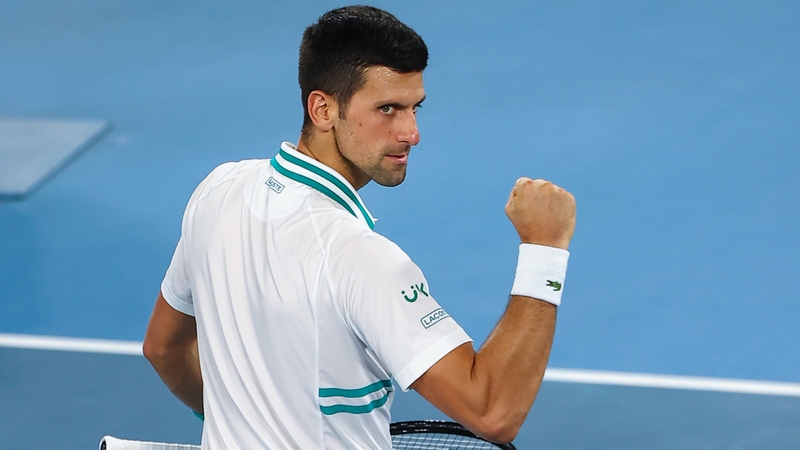 Novak Djokovic celebrates