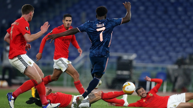 Bukayo Saka fires home the leveller