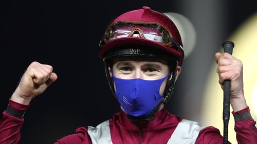 David Egan after riding Mishriff to victory in The Saudi Cup at King Abdulaziz Racecourse