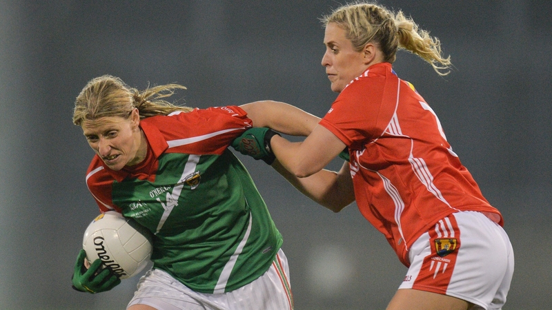 Cora Staunton up against Bríd Stack during a Division 1 league final back in 2016