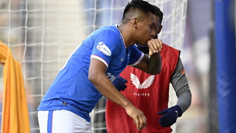 Rangers' Alfredo Morelos celebrates his goal