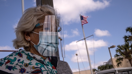 After the first Covid-19 death was announced in the US in February 2020 it took about three months to pass the 100,000 mark (file image)