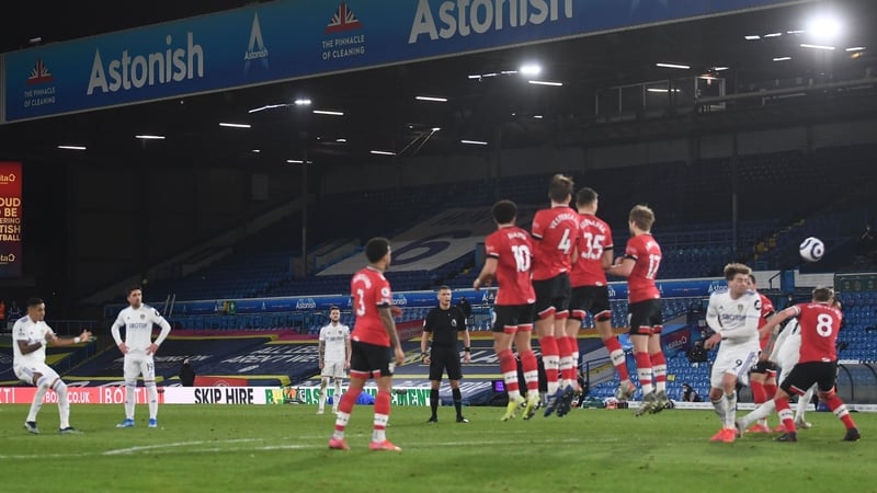 Raphinha scores Leeds' third goal against Southampton