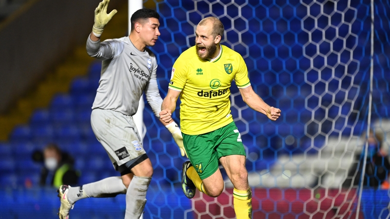 Pukki celebrating after scoring Norwich's second goal