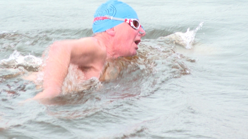 Ger Purcell undertook the Ice Mile challenge at the Shannon Rowing Club in Limerick