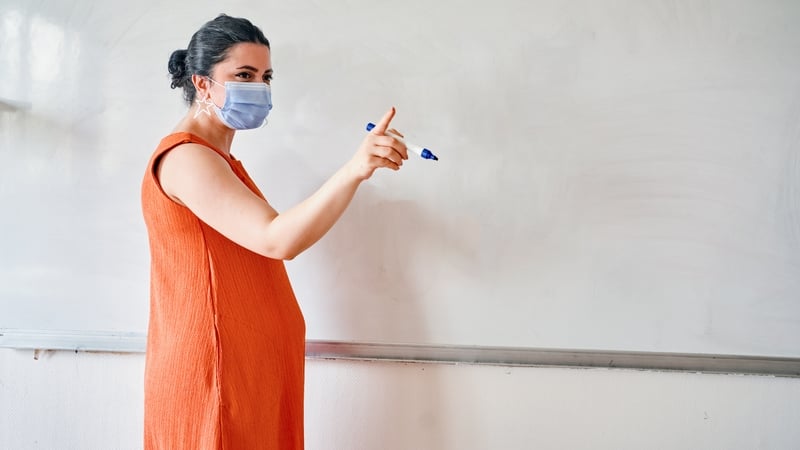 Schools have been told that pregnant teachers should consider themselves in the high-risk health category