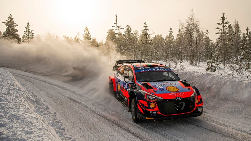Ireland's driver Craig Breen and his co-driver Ireland's Paul Nagle steer their Hyundai i20
