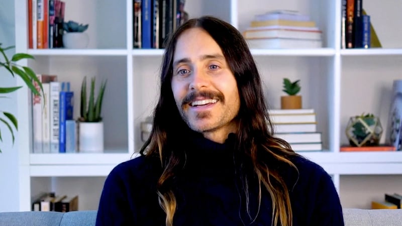 Jared Leto appears virtually for the Golden Globes 2021. Photo: Getty