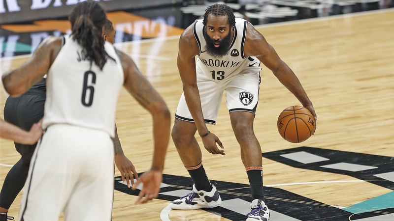 James Harden in action against San Antonio Spurs