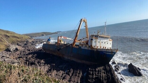 MV Alta washed ashore in the aftermath of Storm Dennis last year