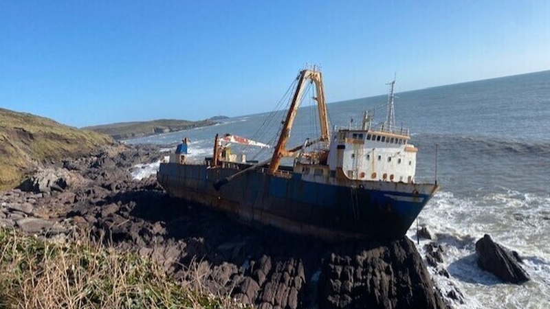 MV Alta washed ashore in the aftermath of Storm Dennis last year