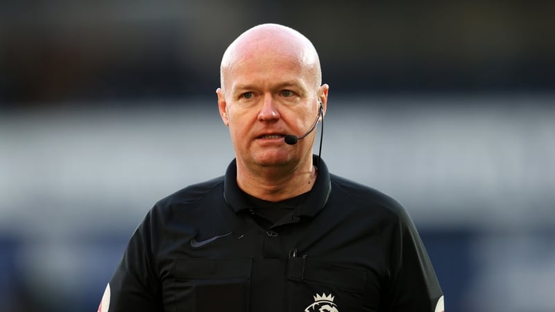 Lee Mason during the match at the Hawthorns