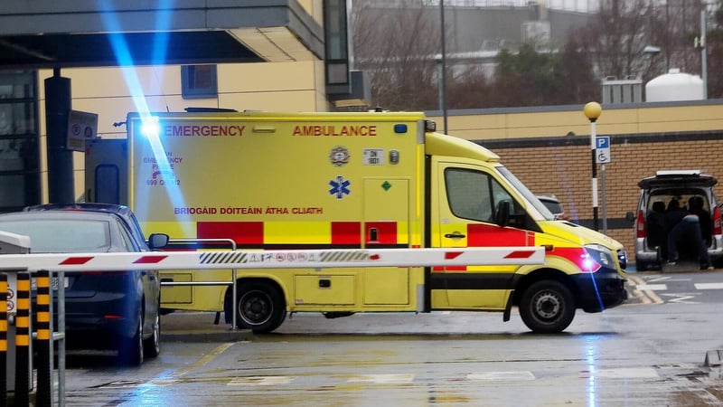 Ambulance seen outside Tallaght University Hospital (pic: RollingNews.ie)