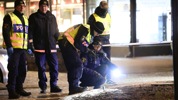 Police at the scene of the attack