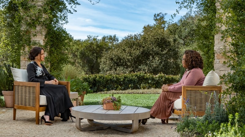 Meghan, The Duchess of Sussex, with Oprah Winfrey. Photo credit: Harpo Productions. Photographer Joe Pugliese