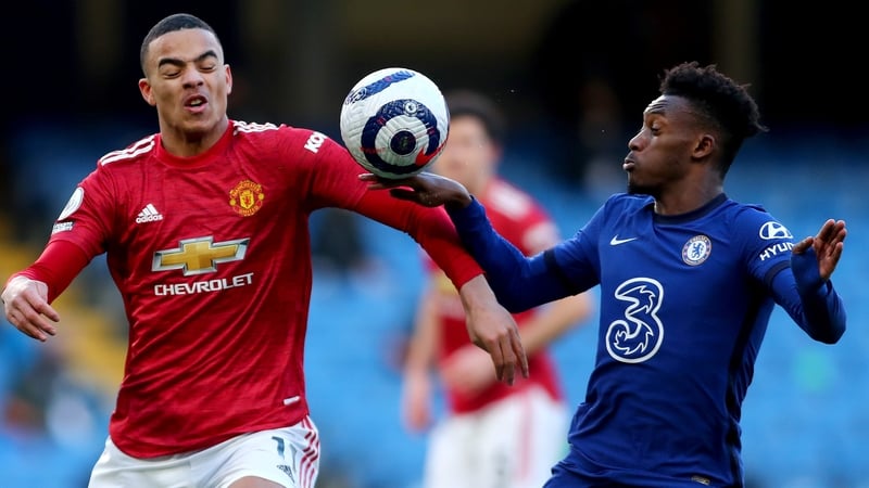No penalty was given after the ball appeared to hit Callum Hudson-Odoi's hand against Manchester United