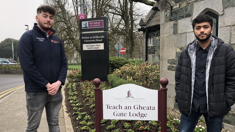 NUIG Students' Union President Padraic Toomey and Indian student Kushal Bahirwani