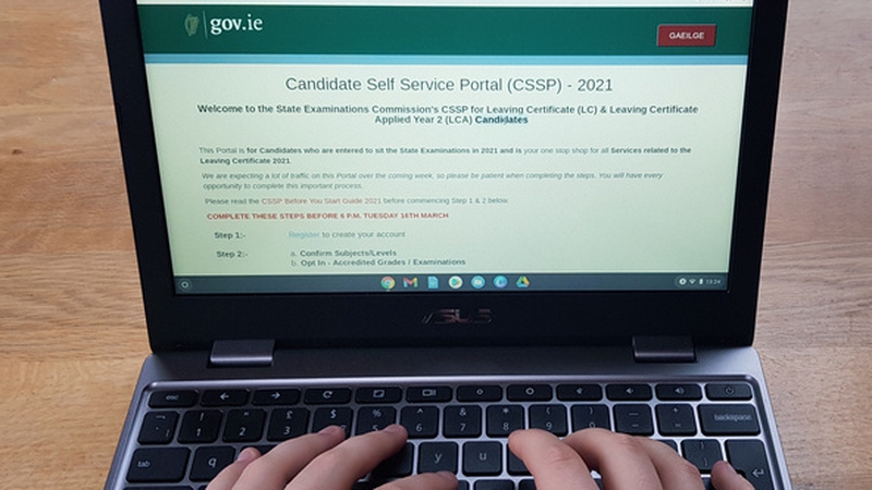 Students can register for examinations, accredited grades, or both options (Pic: RollingNews.ie)