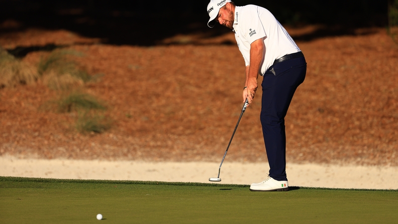 Shane Lowry putting on the 14th green