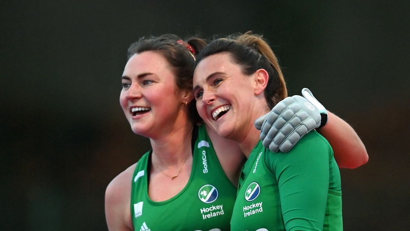 Deirdre Duke, left, and Nikki Evans of Ireland