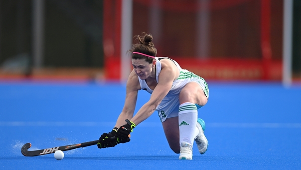 Roisin Upton during the SoftCo Series International Hockey match between Ireland and Great Britain