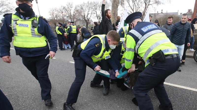 All ten were charged with failing to give names and addresses when required by gardaí