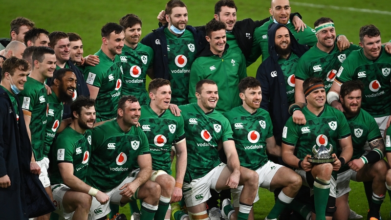 Ireland celebrate a comprehensive win over England