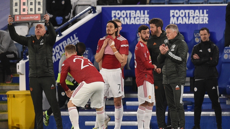 Ole Gunnar Solskjaer making four substitutions including Bruno Fernandes