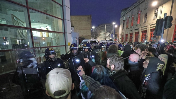 What started as a non-violent demonstration yesterday afternoon turned violent