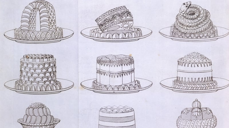 An engraving of 18th century confectionary delights by Jacques-Philippe Careme. Photo: DeAgostini/Getty Images