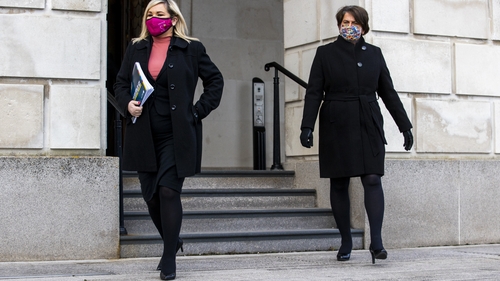Michelle O'Neill (L) says the Executive should decide to deliver the services while Arlene Foster (R) has criticised the UK govt's intervention on abortion