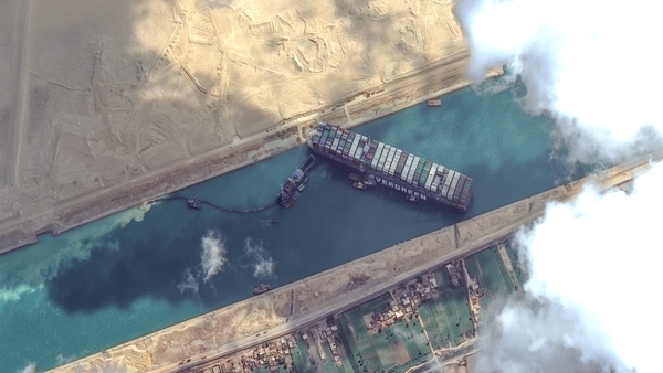 The container ship has been wedged across the canal since Tuesday