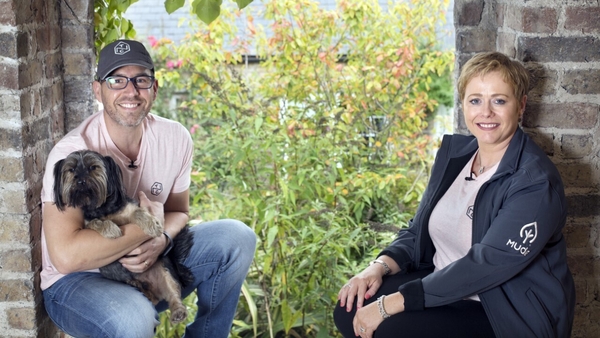 Naked Collective founders Niall Phelan and Catherina Butler (and Hagrid the dog)