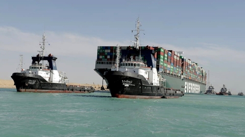 The Suez Canal opened up yesterday after days of being closed by a grounded supercarrier