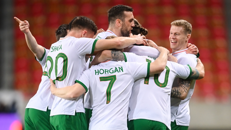 James McClean is mobbed after his goal