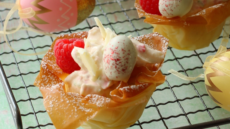 Shane Smith's Raspberry, white chocolate and lime tarts.