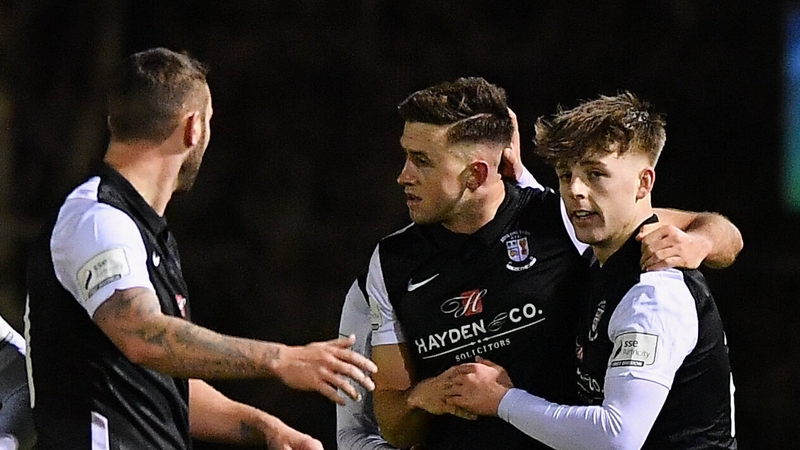 Stephen Meaney (centre) scored a brace for Athlone (file photo)
