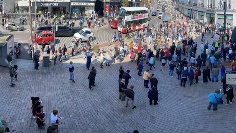 People marched from the National Monument on Grand Parade to Patrick Street