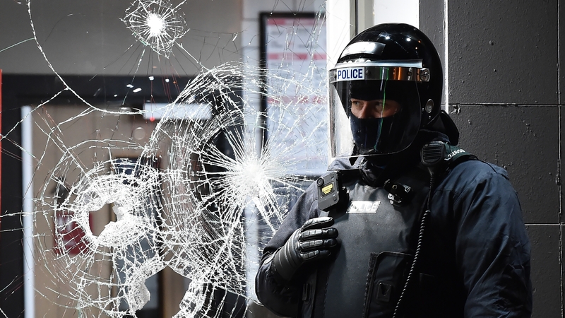 A number of PSNI officers have been injured during the disturbances