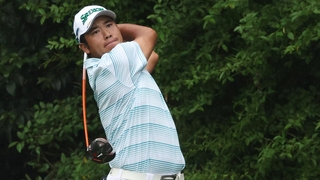 Hideki Matsuyama in action at the Masters