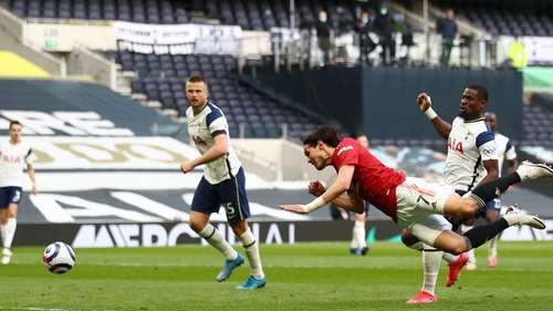 Edinson Cavani scores a trademark header as the visitors hit the front