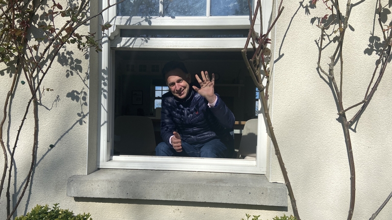 Henry de Bromhead self-isolating at home in Waterford today