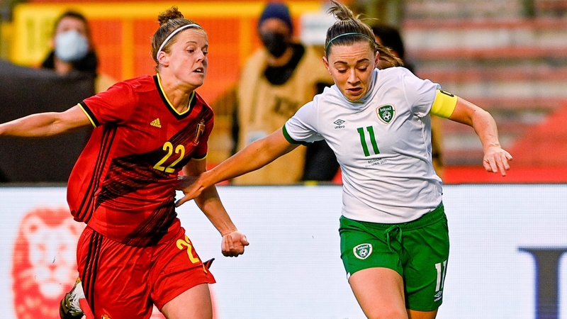 Katie McCabe in action against Laura Deloose