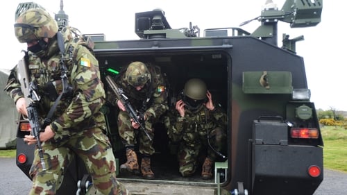 Defence Forces members training ahead of deployment to Lebanon (File pic)