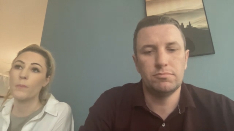 Sinead Gallagher-Hedderman and her husband Mark are in Ukraine following the birth of their baby boy to a surrogate